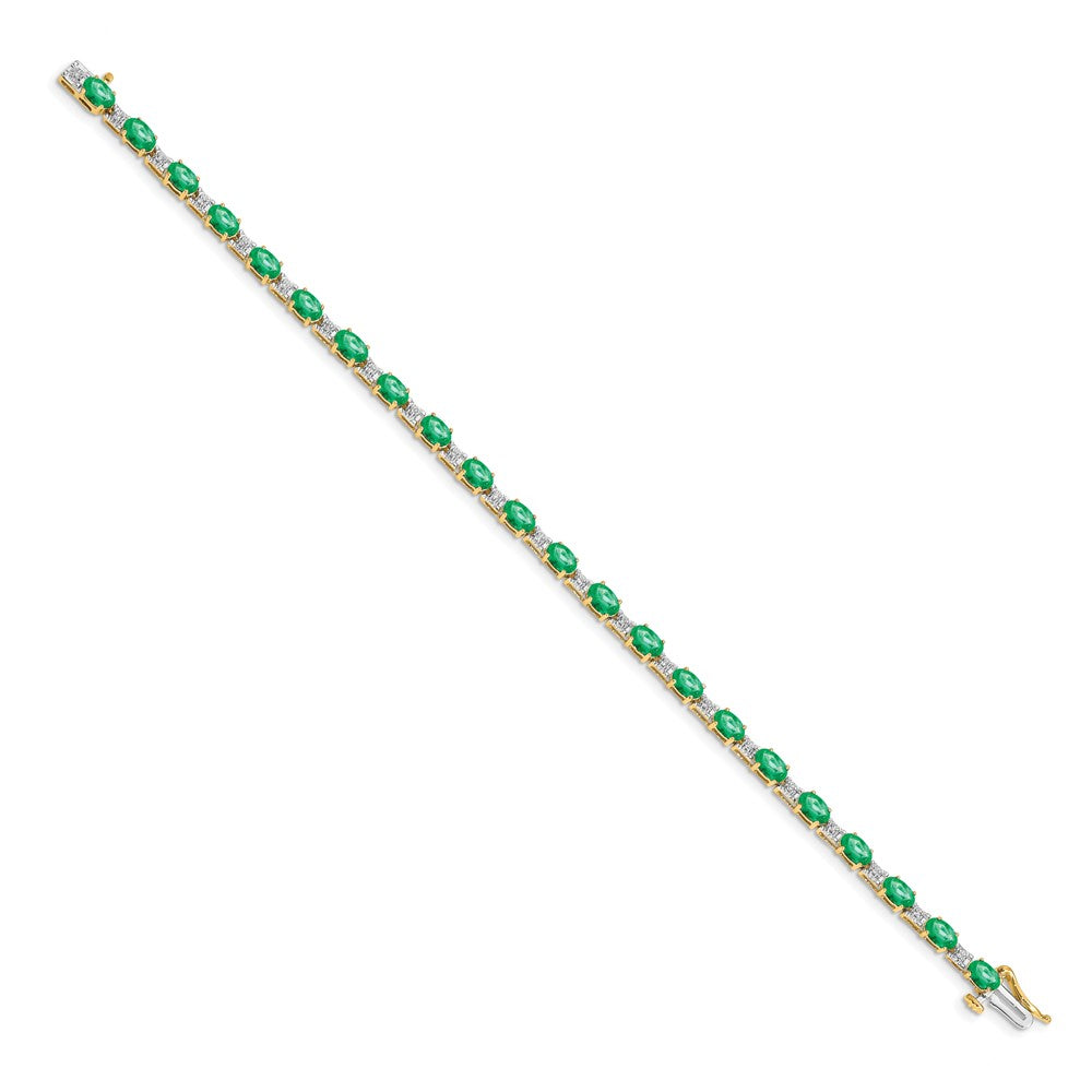 Complete Diamond and Oval Emerald Bracelet - WBC