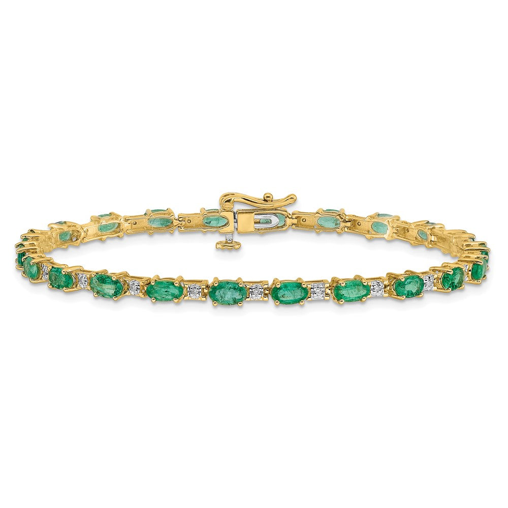 Complete Diamond and Oval Emerald Bracelet - WBC