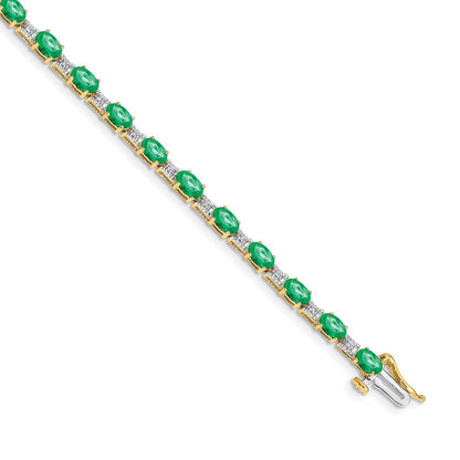 Complete Diamond and Oval Emerald Bracelet - WBC