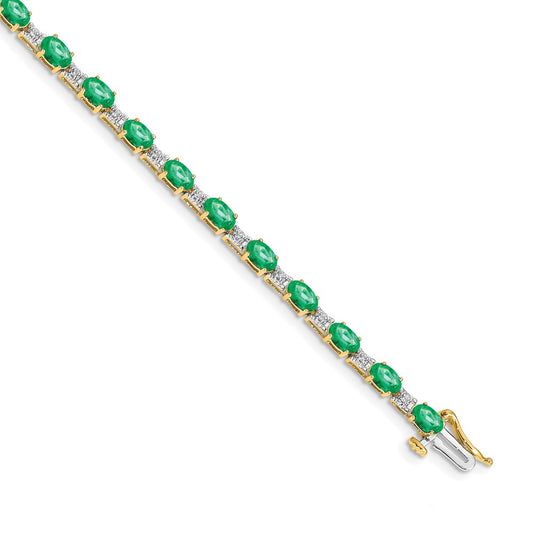 Complete Diamond and Oval Emerald Bracelet - WBC