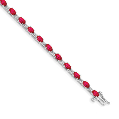 Complete Diamond and Oval Ruby Bracelet - WBC