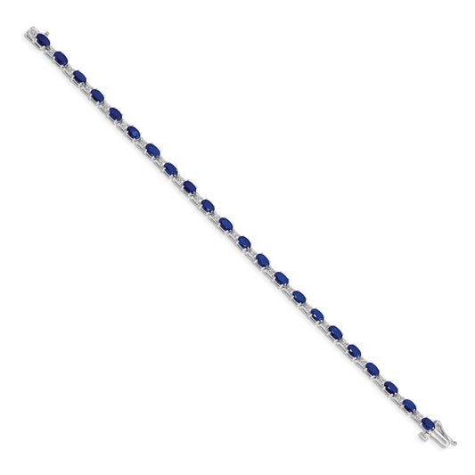 Complete Diamond and Oval Sapphire Bracelet - WBC