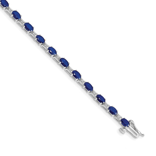 Complete Diamond and Oval Sapphire Bracelet - WBC