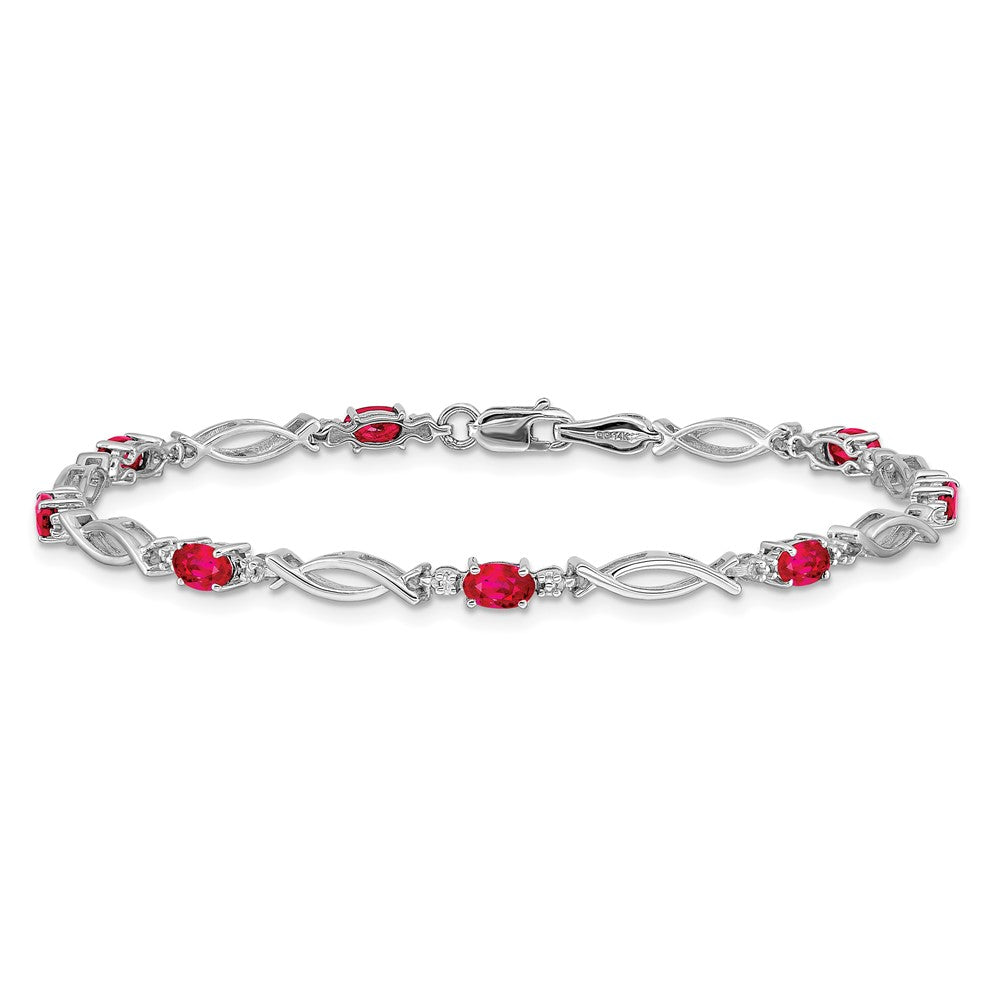 Complete Diamond and Oval Ruby Bracelet - WBC