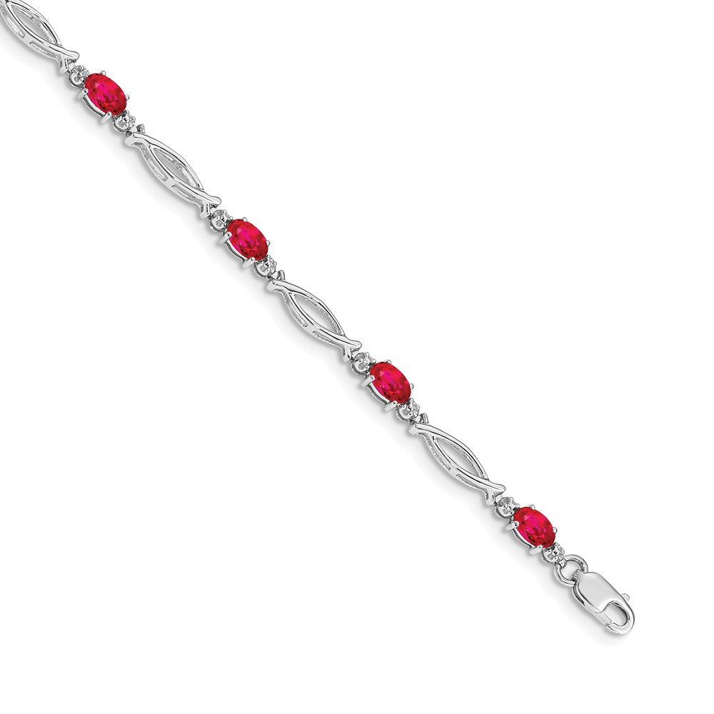 Complete Diamond and Oval Ruby Bracelet - WBC