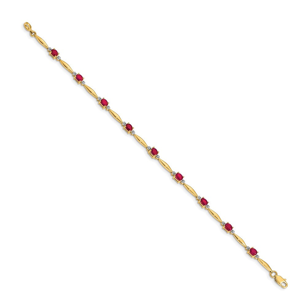 Complete Diamond and Oval Ruby Bracelet - WBC