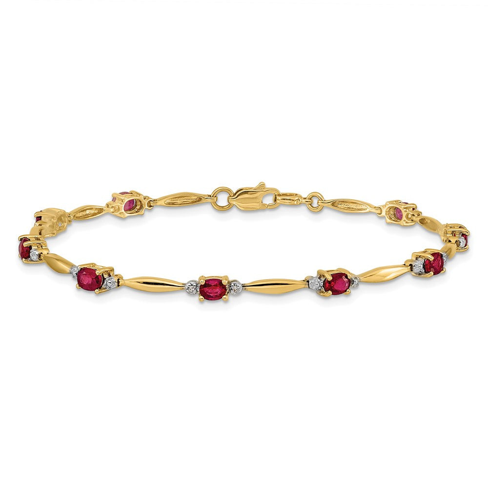 Complete Diamond and Oval Ruby Bracelet - WBC