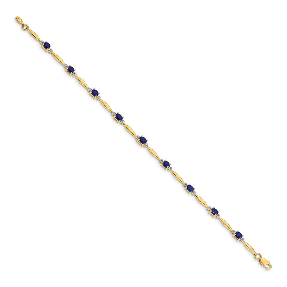 Complete Diamond and Oval Sapphire Bracelet - WBC