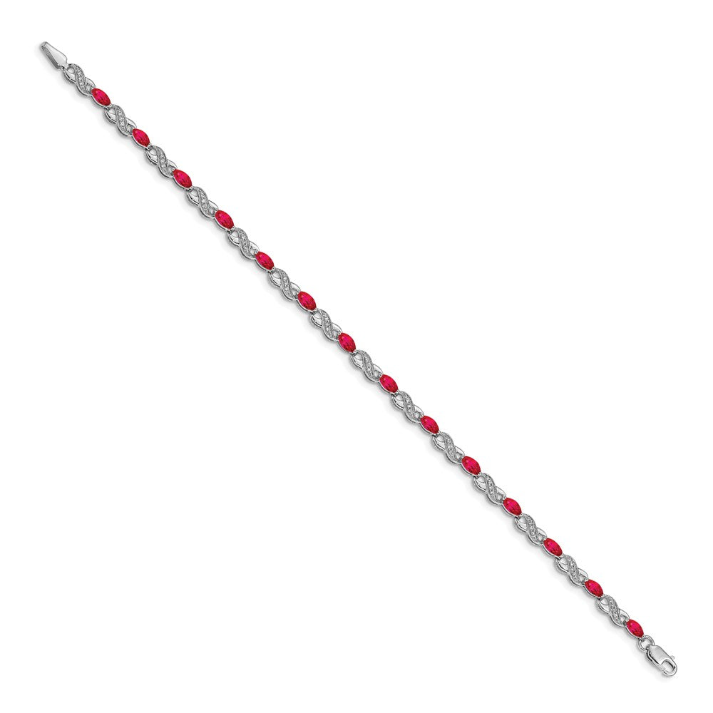 Complete Diamond and Oval Ruby Infinity Bracelet - WBC