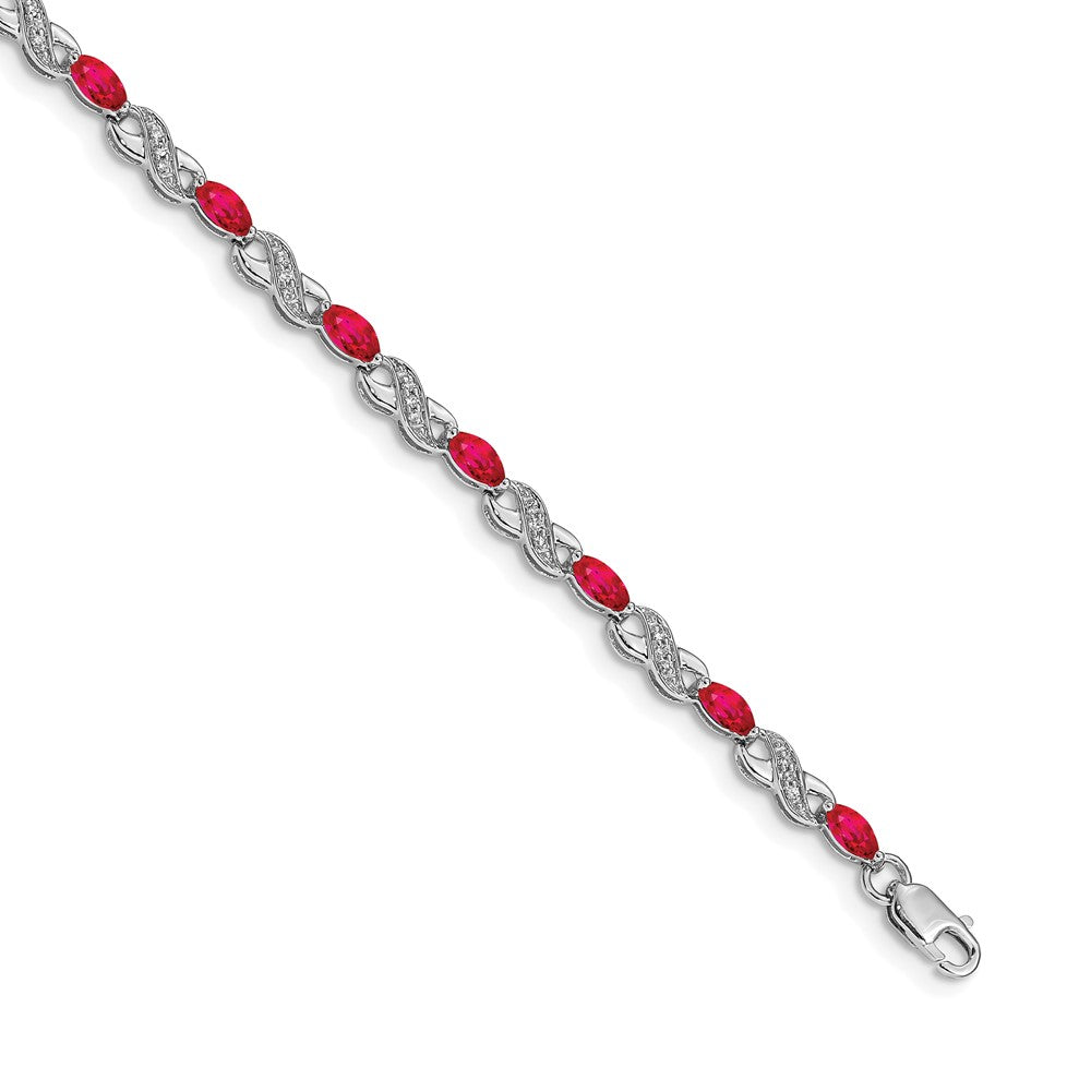 Complete Diamond and Oval Ruby Infinity Bracelet - WBC