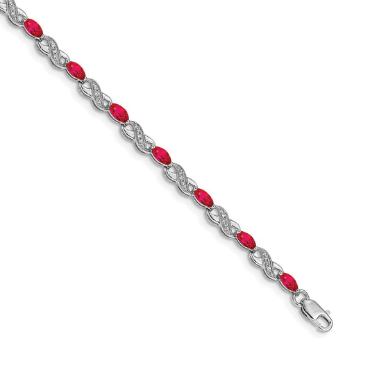 Complete Diamond and Oval Ruby Infinity Bracelet - WBC