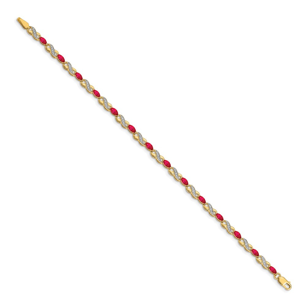 Complete Diamond and Oval Ruby Infinity Bracelet - WBC