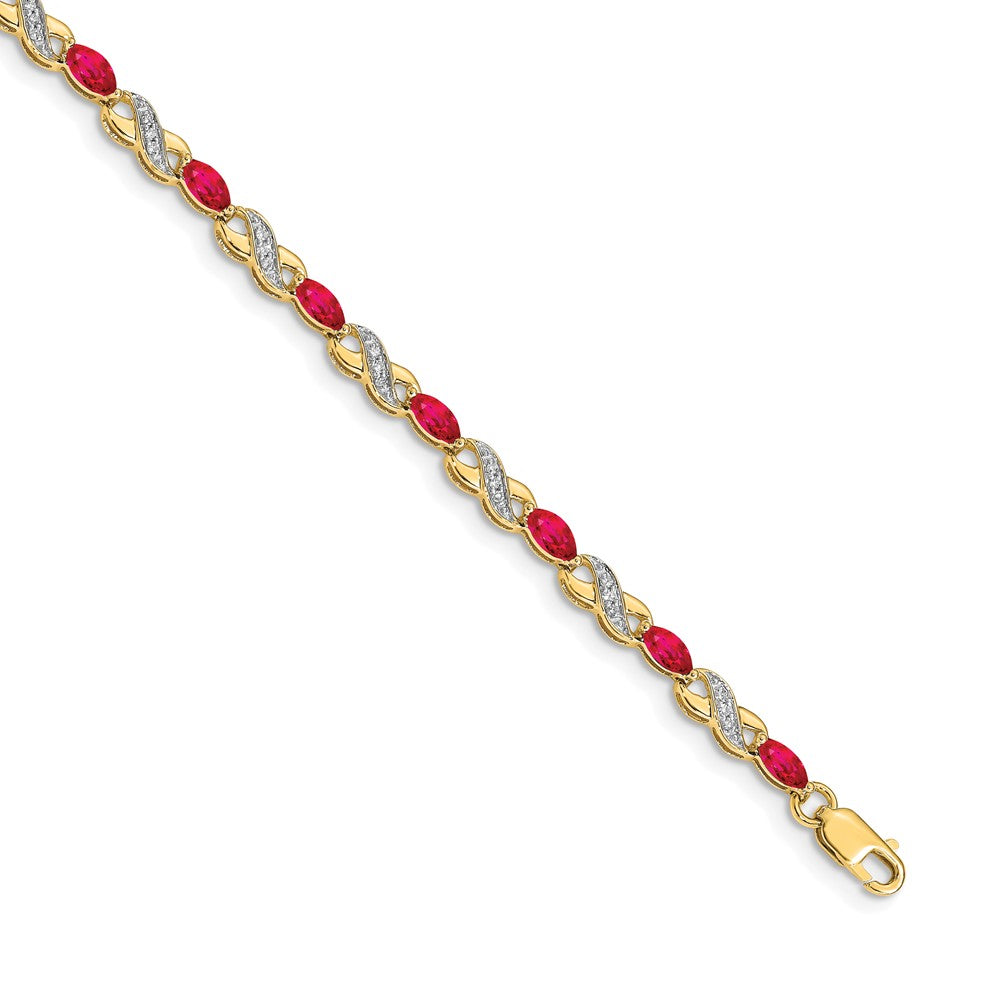 Complete Diamond and Oval Ruby Infinity Bracelet - WBC