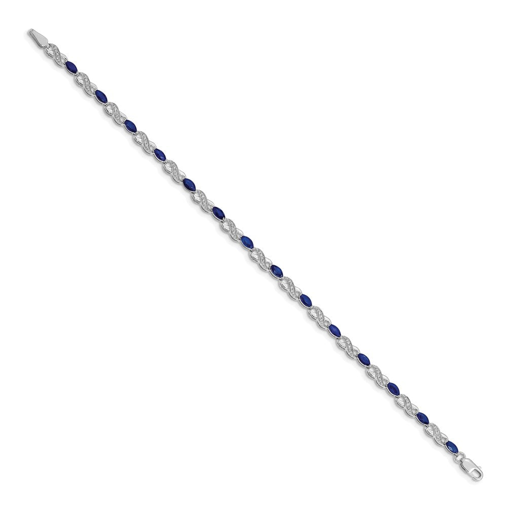 Complete Diamond and Oval Sapphire Infinity Bracelet - WBC