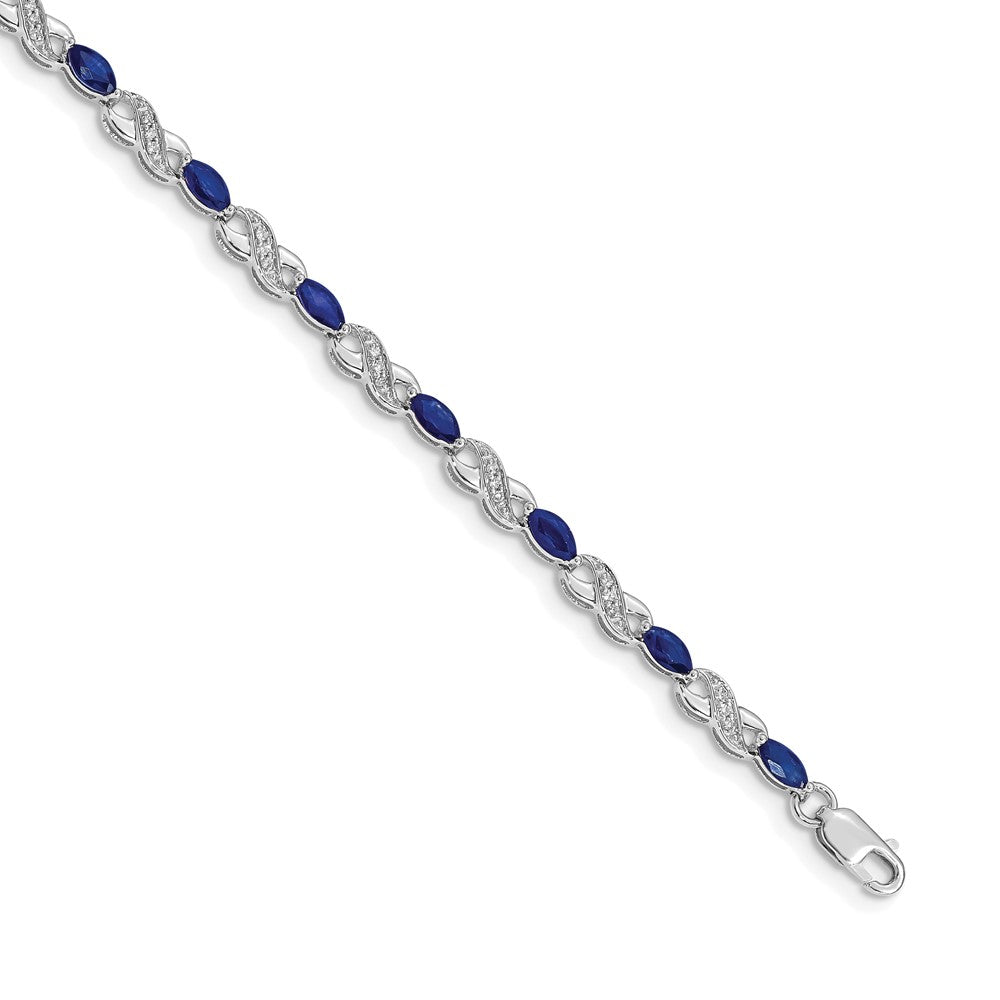 Complete Diamond and Oval Sapphire Infinity Bracelet - WBC