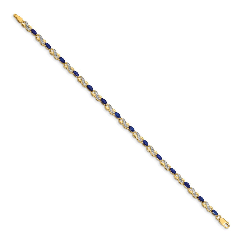 Complete Diamond and Oval Sapphire Infinity Bracelet - WBC