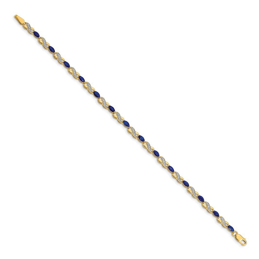 Complete Diamond and Oval Sapphire Infinity Bracelet - WBC
