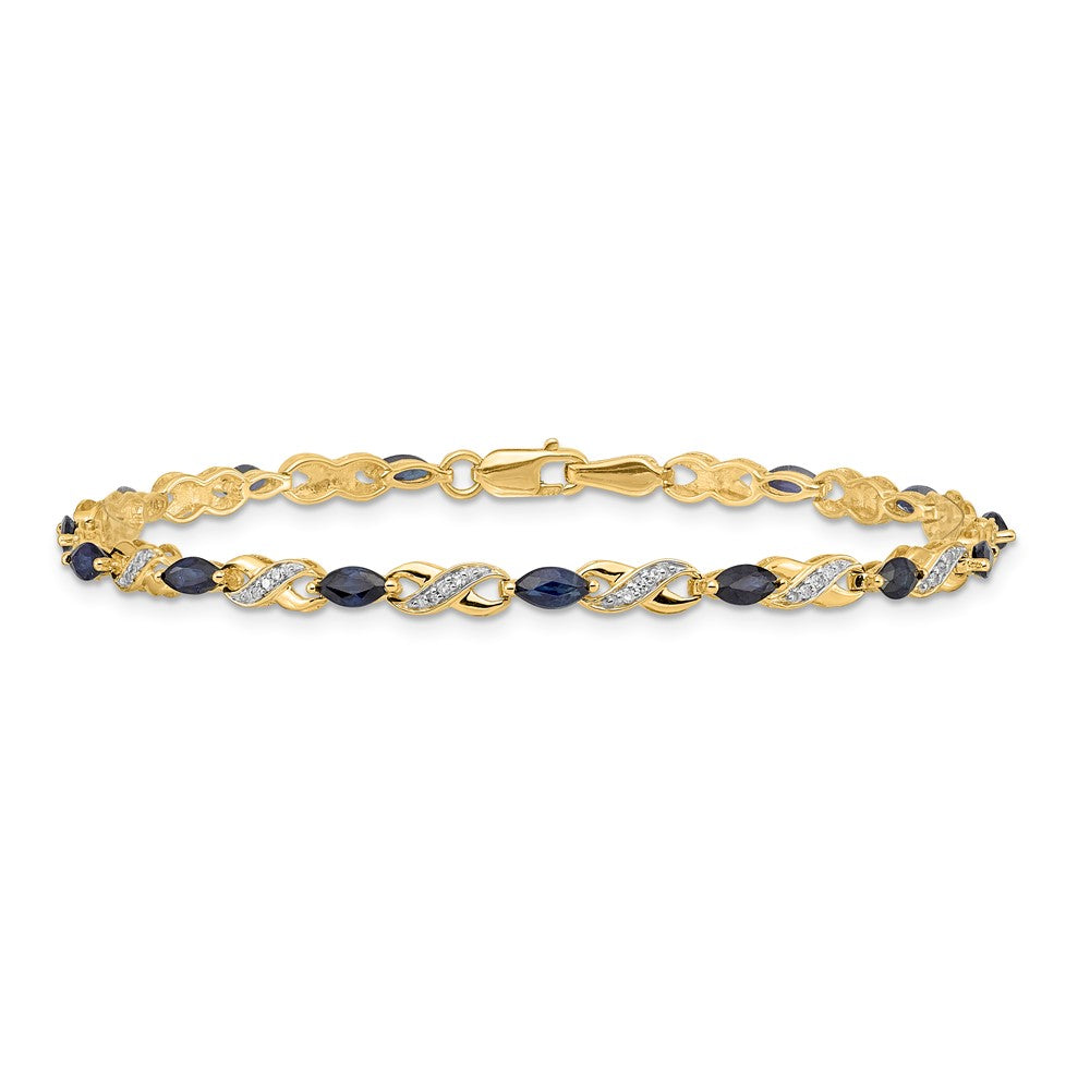 Complete Diamond and Oval Sapphire Infinity Bracelet - WBC