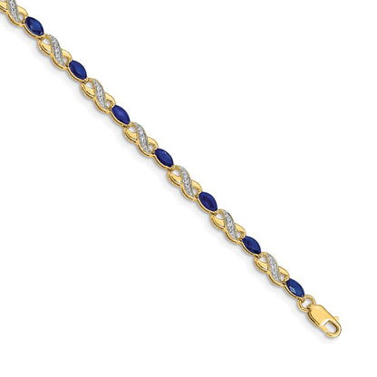 Complete Diamond and Oval Sapphire Infinity Bracelet - WBC