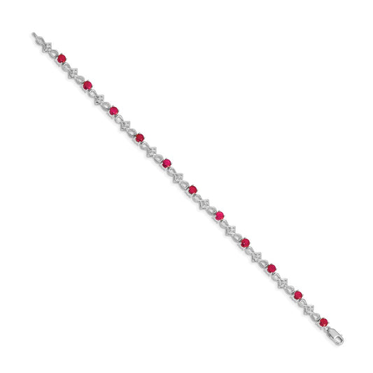 Complete Diamond and Round Ruby Bracelet - WBC