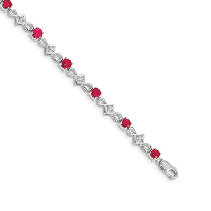 Complete Diamond and Round Ruby Bracelet - WBC