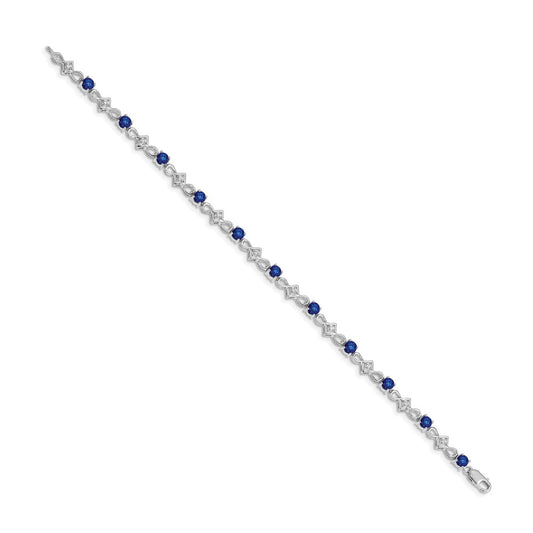 Complete Diamond and Round Sapphire Bracelet - WBC