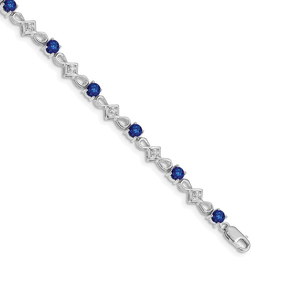 Complete Diamond and Round Sapphire Bracelet - WBC