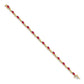 Complete Diamond and Oval Ruby Curved Link Bracelet - WBC