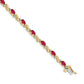 Complete Diamond and Oval Ruby Curved Link Bracelet - WBC