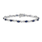 Complete Diamond and Oval Sapphire Curved Link Bracelet - WBC
