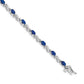 Complete Diamond and Oval Sapphire Curved Link Bracelet - WBC