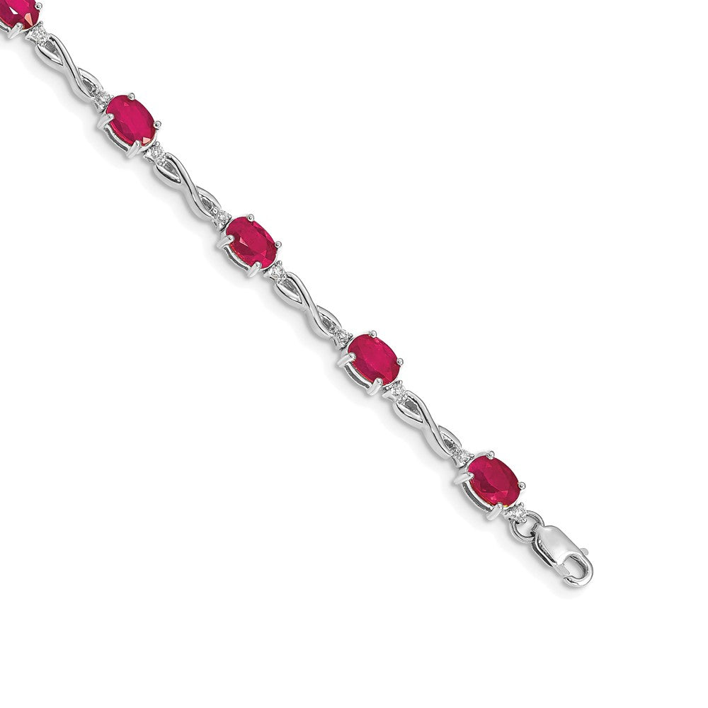 Complete Diamond and Oval Ruby Infinity Bracelet - WBC