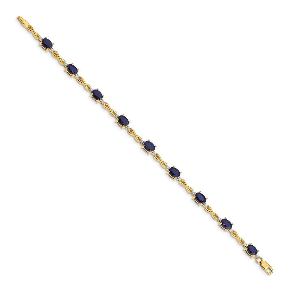 Complete Diamond and Oval Sapphire Infinity Bracelet - WBC