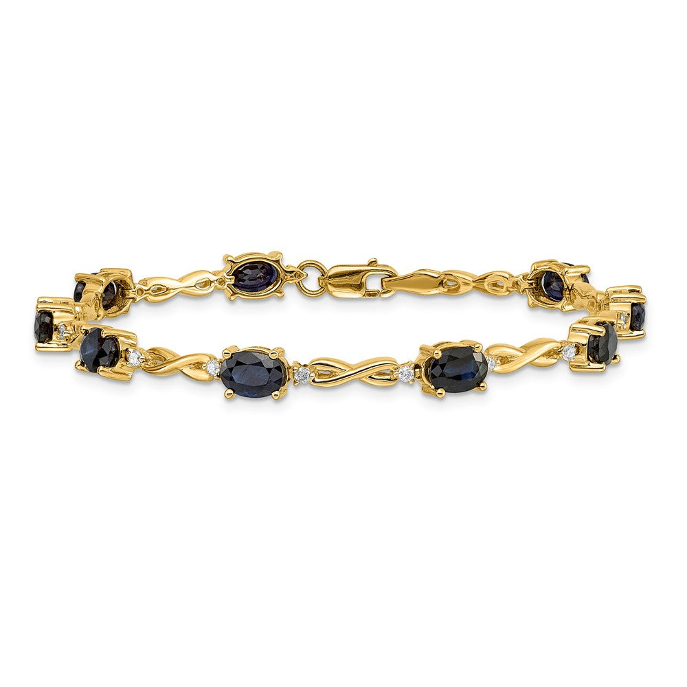 Complete Diamond and Oval Sapphire Infinity Bracelet - WBC