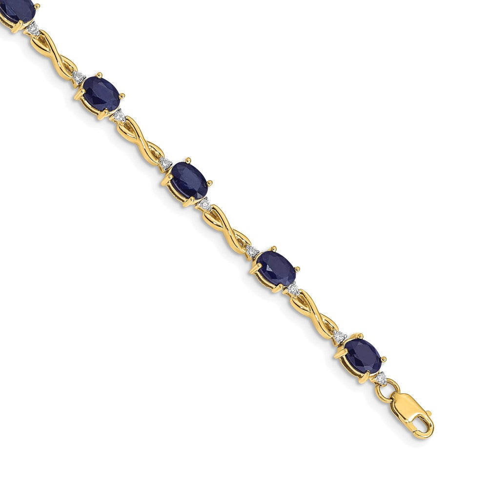 Complete Diamond and Oval Sapphire Infinity Bracelet - WBC