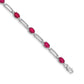 Complete Diamond and Oval Ruby Paperclip Link Bracelet - WBC