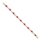 Complete Diamond and Oval Ruby Paperclip Link Bracelet - WBC