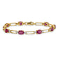 Complete Diamond and Oval Ruby Paperclip Link Bracelet - WBC
