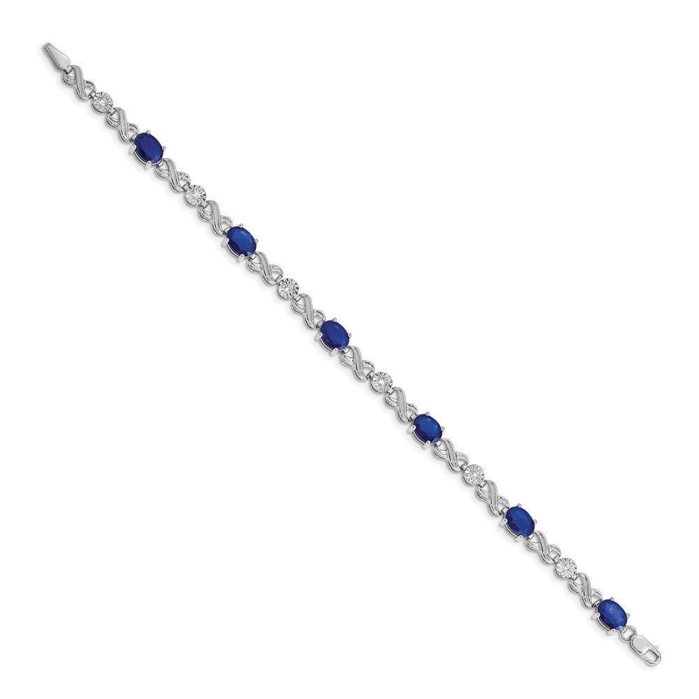 Complete Diamond and Oval Sapphire Infinity Link Bracelet - WBC