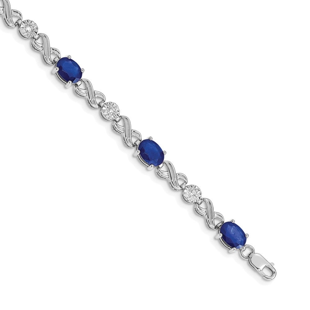 Complete Diamond and Oval Sapphire Infinity Link Bracelet - WBC