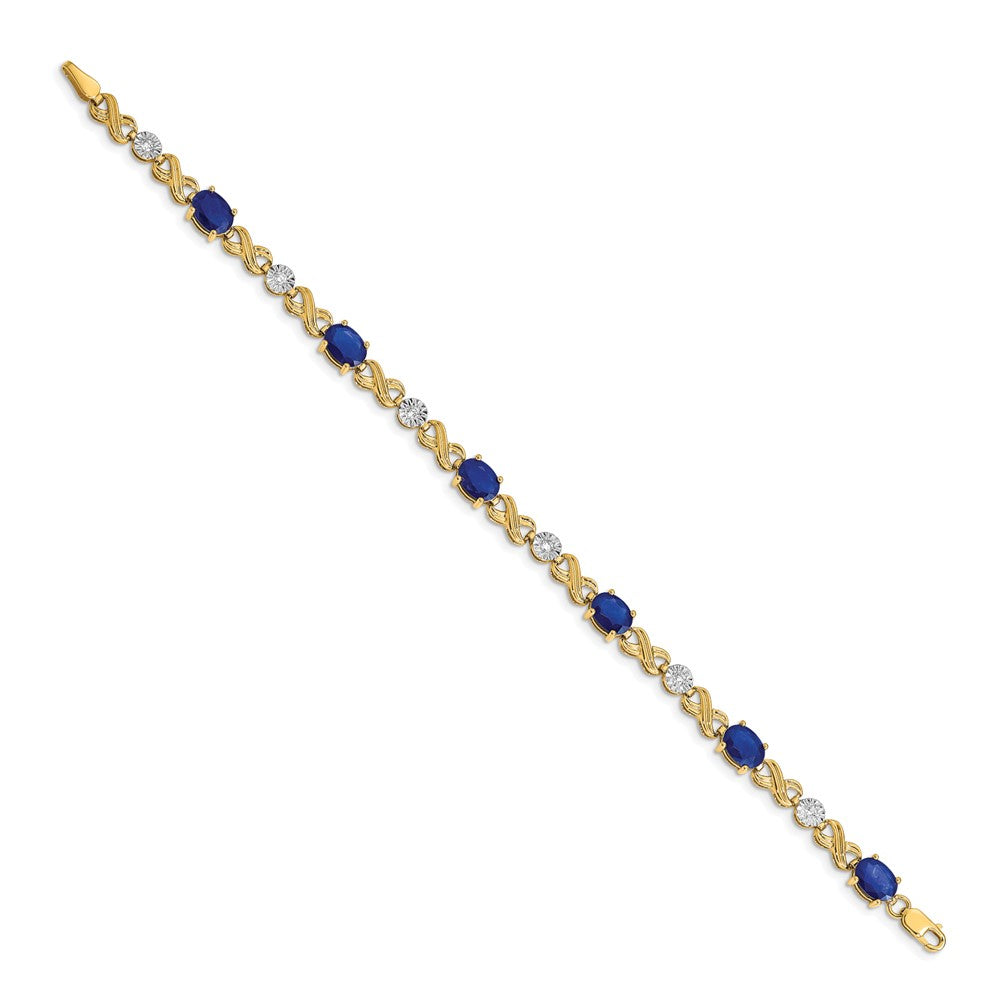 Complete Diamond and Oval Sapphire Infinity Link Bracelet - WBC