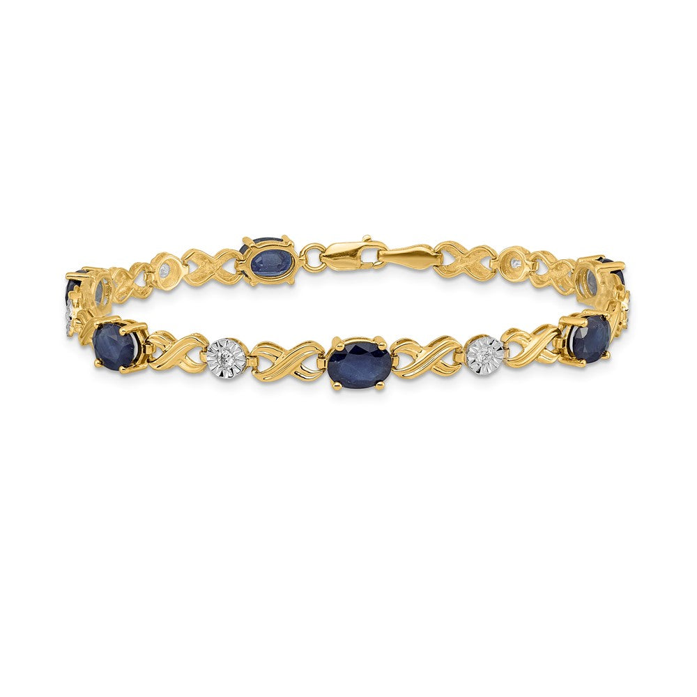 Complete Diamond and Oval Sapphire Infinity Link Bracelet - WBC