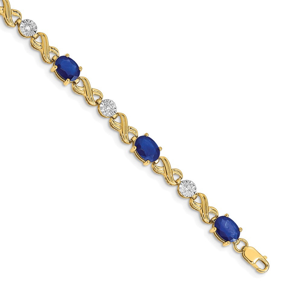 Complete Diamond and Oval Sapphire Infinity Link Bracelet - WBC