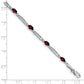 Diamond and Oval Garnet Rectangle Link Bracelet - WBC