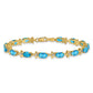 Complete Diamond and Oval Swiss Blue Topaz Floral Bracelet - WBC