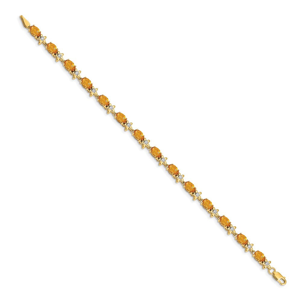 Complete Diamond and Oval Citrine Floral Bracelet - WBC