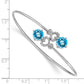 Complete Round Blue Topaz and 1/8 carat Diamond Hearts Flexible Bangle Bracelet - WBC