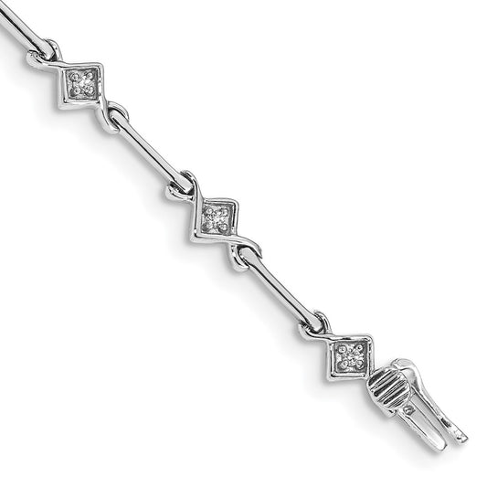 Complete 1/6 carat Diamond Bar Link Bracelet - WBC