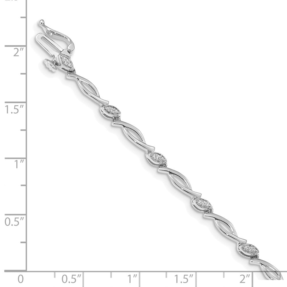 Complete 1/8 carat Diamond Fancy Link Bracelet - WBC