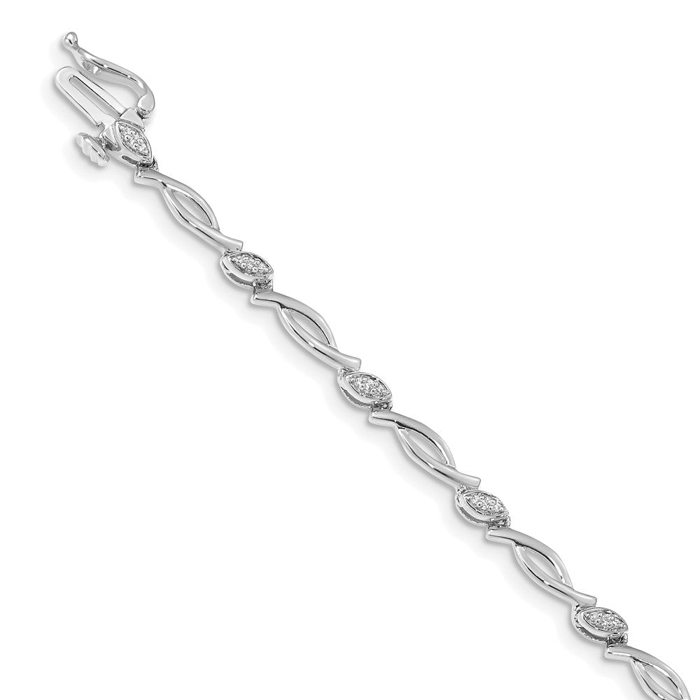 Complete 1/8 carat Diamond Fancy Link Bracelet - WBC
